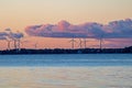 Wind Farm On Wolfe Island In Early Morning Light Royalty Free Stock Photo