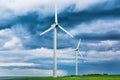 Wind farms in Scotland - wind turbines provide electricity (green energy) for households in UK Royalty Free Stock Photo