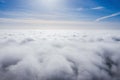 Wind farms sticking out above the clouds Royalty Free Stock Photo