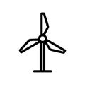 Wind generator mill icon vector. Isolated contour symbol illustration