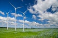 Wind generator turbine on spring landscape Royalty Free Stock Photo