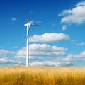 Wind generator turbine on summer landscape Royalty Free Stock Photo