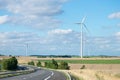 Wind generator turbine on summer landscape Royalty Free Stock Photo