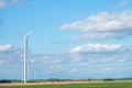 Wind generator turbine on summer landscape Royalty Free Stock Photo