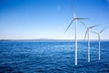 Wind generators turbines in sea Royalty Free Stock Photo