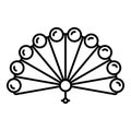 Wind hand fan icon, outline style Royalty Free Stock Photo