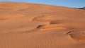 Wind has formed ripple patterns in the sand at Coral pink sand dunes State park in Utah Royalty Free Stock Photo