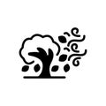 Black solid icon for Wind, air and breeze Royalty Free Stock Photo