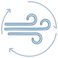 Wind Illustration with Arrows, Wind Symbol, Airflow Concept, Circulation Graphic Royalty Free Stock Photo