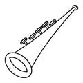 Wind instrument trumpet icon cartoon in black and white