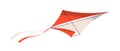 Wind kite, flying paper tethered toy with wings of diamond shape design. Kids entertainment object with string tail