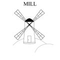 Wind Mill. Building for grinding flour. The production of bread.