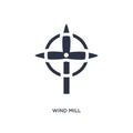 wind mill icon on white background. Simple element illustration from ecology concept Royalty Free Stock Photo