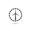 Wind mill with leaves icon with shadow Royalty Free Stock Photo