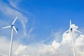 Wind mill power plant against blue sky Royalty Free Stock Photo