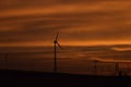 Wind mill sunset Royalty Free Stock Photo