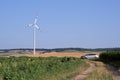 Wind mill turbine in agricultural land