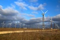 Wind mills during bright summer day Royalty Free Stock Photo