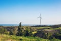 Wind mills during bright summer day Royalty Free Stock Photo