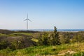 Wind mills during bright summer day Royalty Free Stock Photo