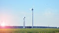 Wind mills during bright summer day Royalty Free Stock Photo