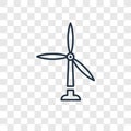 Wind mills concept vector linear icon isolated on transparent ba