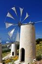 Wind mills in Crete Royalty Free Stock Photo