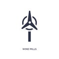 wind mills icon on white background. Simple element illustration from ecology concept Royalty Free Stock Photo