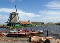 Wind mills in Zaanse Schans, Travel Destination Royalty Free Stock Photo