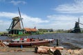 Wind mills in Zaanse Schans, Travel Destination Royalty Free Stock Photo