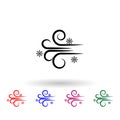 Wind multi color icon. Simple glyph, flat vector of winter icons for ui and ux, website or mobile application