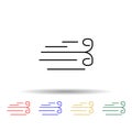 wind multi color style icon. Simple thin line, outline vector of web icons for ui and ux, website or mobile application