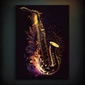 wind musical instrument saxophone poster concert bright banner poster .advertising.