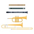 Wind musical instruments vector.