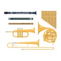 Wind musical instruments vector.