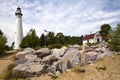 Wind Point Lighthouse In Racine Harbor In The U.S. State of Wisconsin Royalty Free Stock Photo