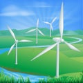Wind power energy illustration Royalty Free Stock Photo