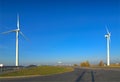 Belarus. Wind generator and solar panels by the road