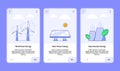 Wind power energy solar power energy clean nuclear energy onboarding for mobile app template ui web with flat outline