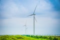 Wind power farm in cloudy Royalty Free Stock Photo