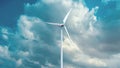 Wind power generators on sky background. Royalty Free Stock Photo