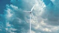 Wind power generators on sky background. Royalty Free Stock Photo
