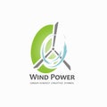 Wind power logo design template. Royalty Free Stock Photo