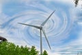 Wind power plant abstract blue sky Royalty Free Stock Photo