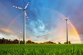 Wind power plant - eco energy Royalty Free Stock Photo