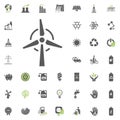 Wind power plant icon. Eco and Alternative Energy vector icon set. Energy source electricity power resource set vector.