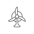 Wind power plant icon in flat style. Turbine vector illustration on white isolated background. Air energy sign business concept Royalty Free Stock Photo