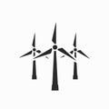 Wind power plant icon. wind turbines. eco friendly, renewable, sustainable and alternative energy symbol Royalty Free Stock Photo