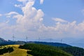 wind power plant on the mountain pretul