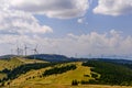 wind power plant on the mountain pretul